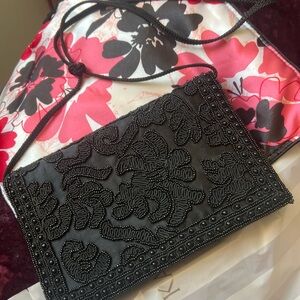 Elegant Black Beaded Women's Bag